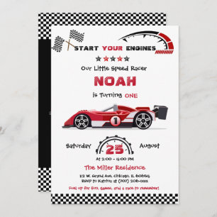 Editable Race Red Car Template