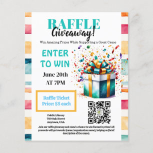 editable Raffle Giveaway, Prize Giveaway, Flyer