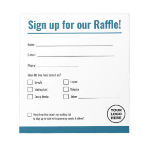 Editable Raffle Sign Up Notepad