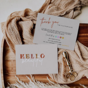 Editable Rainbow Thank You Card, Business Card