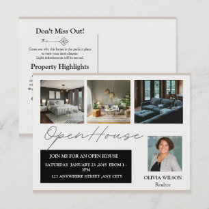 Editable Real Estate Open House Postcard Template