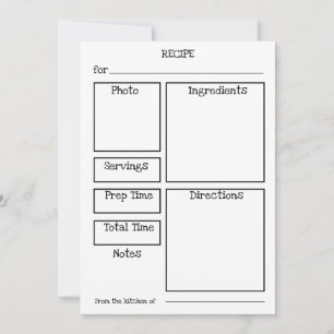 Editable Recipe Card. Personalise with photos Holiday Card