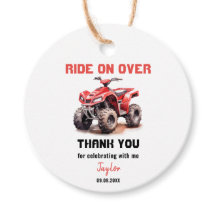 Editable Red ATV Wheeler Bike Birthday