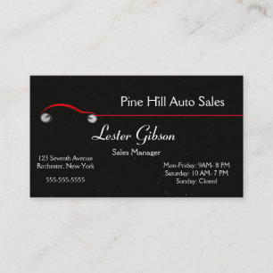 Editable Red Car Against a Starry Night Background Business Card