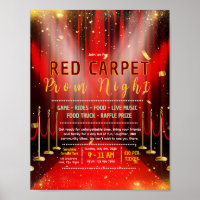 Editable red carpet prom fundraiser flyer