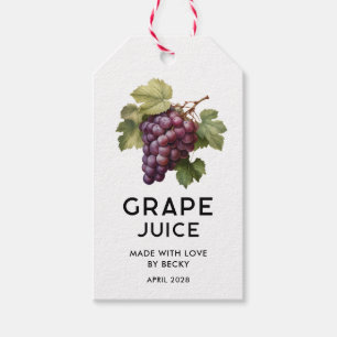 Editable red grape juice pantry label