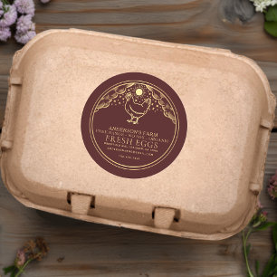 Editable Red Witchy Tarot Eggs Family Farm Label