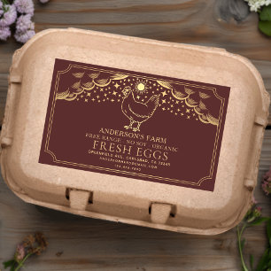 Editable Red Witchy Tarot Eggs Family Farm Label