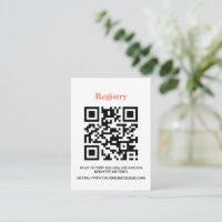 Editable Registry Card with QR Code, Invitation 