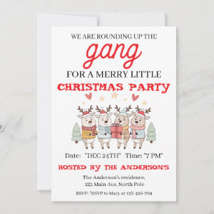 Editable Reindeer Christmas Party Invitation