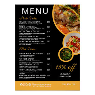 Editable Restaurant Menu Poster