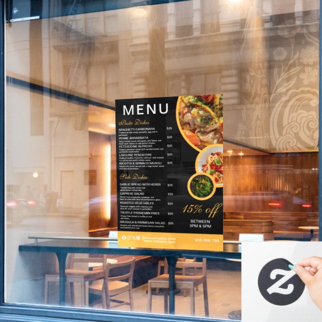 Editable Restaurant Menu Window Sign (Cafe Window)
