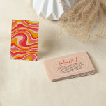 Editable Retro Groovy Hippie Modern Bridal Shower Enclosure Card<br><div class="desc">An enclosure card template that is made to match our Groovy Hippie Modern Arch Bridal Brunch collection. The design features modern calligraphy & a hot pink and orange hippie pattern. You can customise it for gift registry details, date night ideas, a honeymoon fund, a display shower, a game or raffle,...</div>