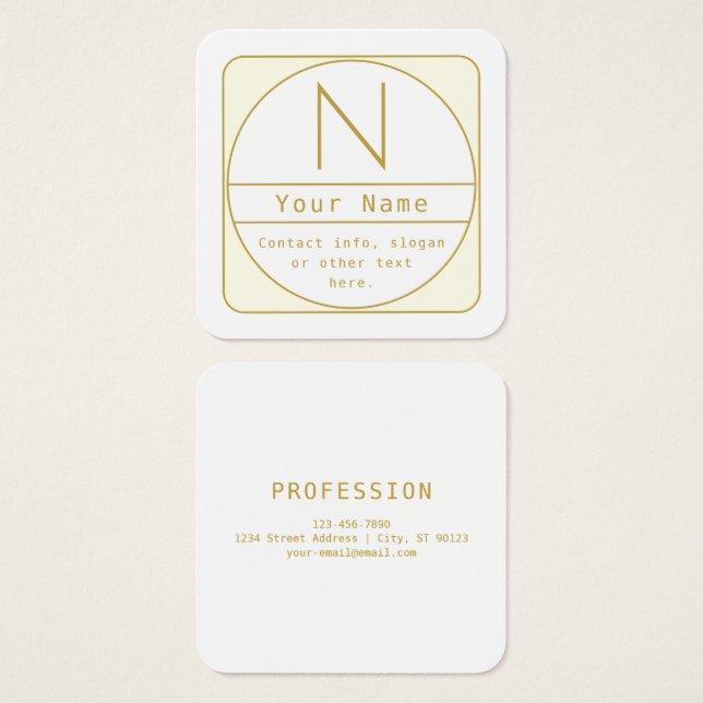 Editable Retro-modern Design Template Gold & White (Front & Back)