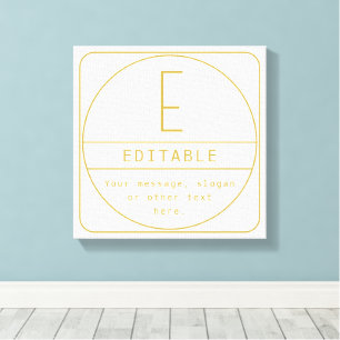 Editable Retro-modern Design Template Gold & White Canvas Print