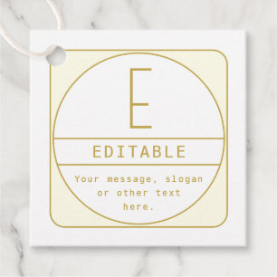 Editable Retro-modern Design Template Gold & White Favour Tags