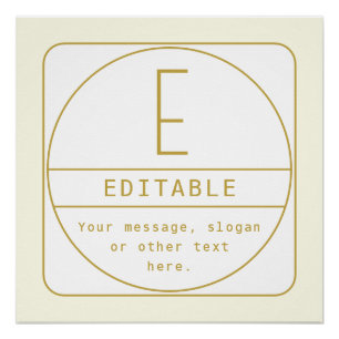 Editable Retro-modern Design Template Gold & White Poster