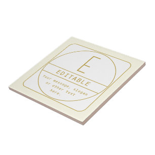Editable Retro-modern Design Template Gold & White Tile