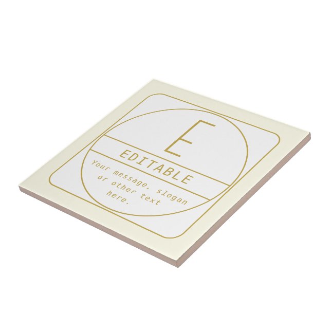 Editable Retro-modern Design Template Gold & White Tile (Side)
