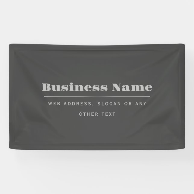Editable Retro-Modern Text Template | Dark Grey  Banner (Horizontal)