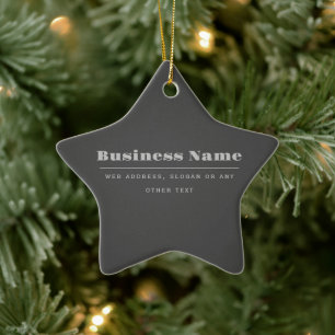 Editable Retro-Modern Text Template   Dark Grey  Ceramic Tree Decoration