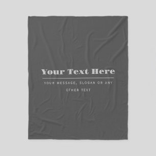 Editable Retro-Modern Text Template   Dark Grey  Fleece Blanket