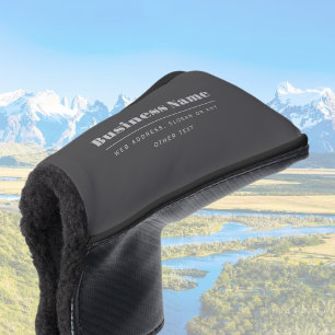 Editable Retro-Modern Text Template Dark Grey Golf Head Cover