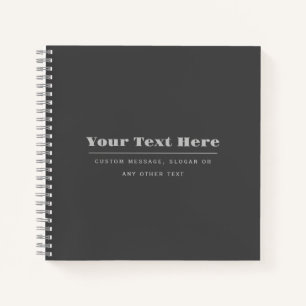 Editable Retro-Modern Text Template   Dark Grey  Notebook
