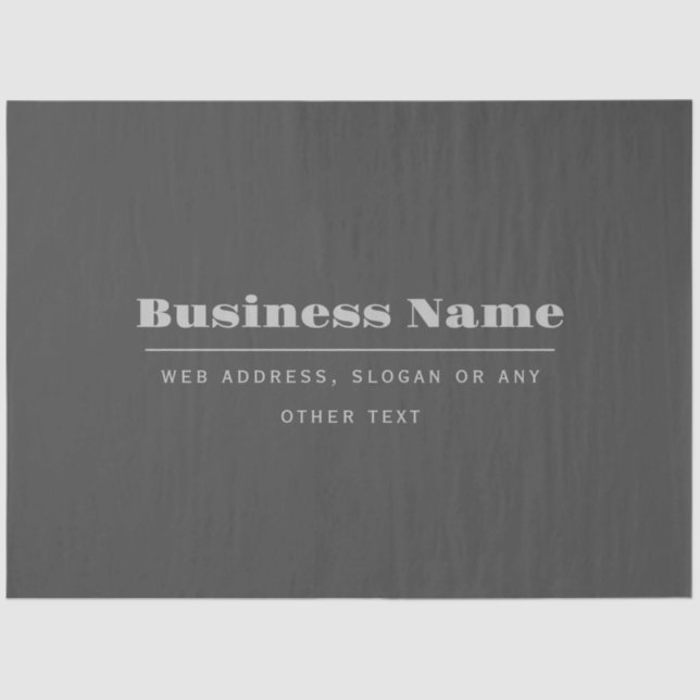 Editable Retro-Modern Text Template | Dark Grey  Tissue Paper (Front)