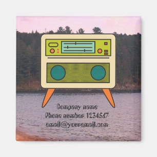 Editable Retro Radio Magnet for Branding