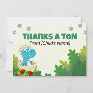 Editable Roarsome Dinosaur Thank You Card
