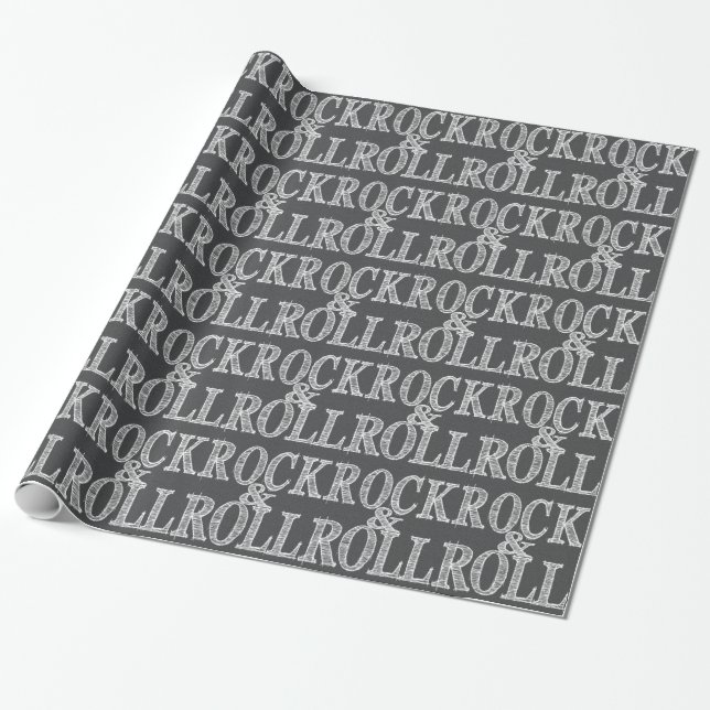 Editable Rock & Roll Leather Wrapping Paper (Unrolled)