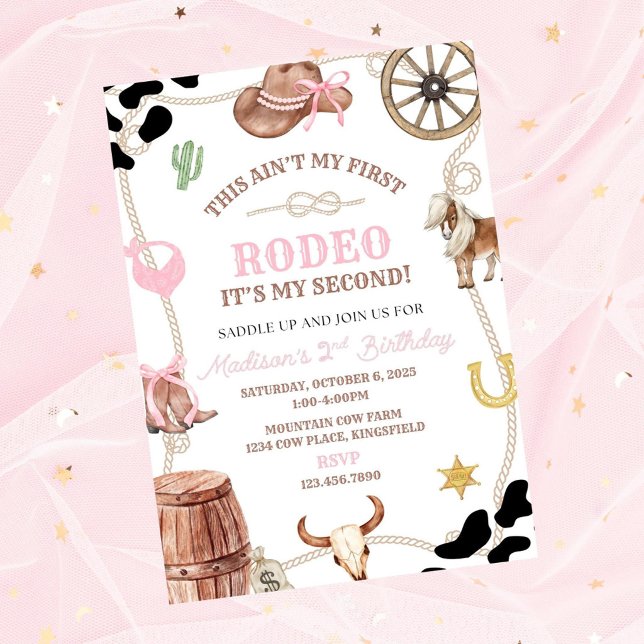 Editable Rodeo Birthday invitation-rodeo party-cow Invitation (Creator Uploaded)
