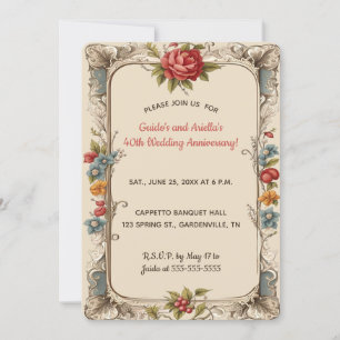 Editable Romantic Rose Flower Garden Invitation