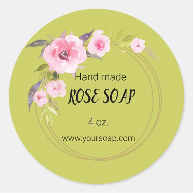 Editable Rose Soap Label (Front)