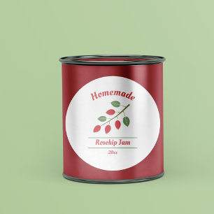 Editable Rosehip Jam Label Sticker