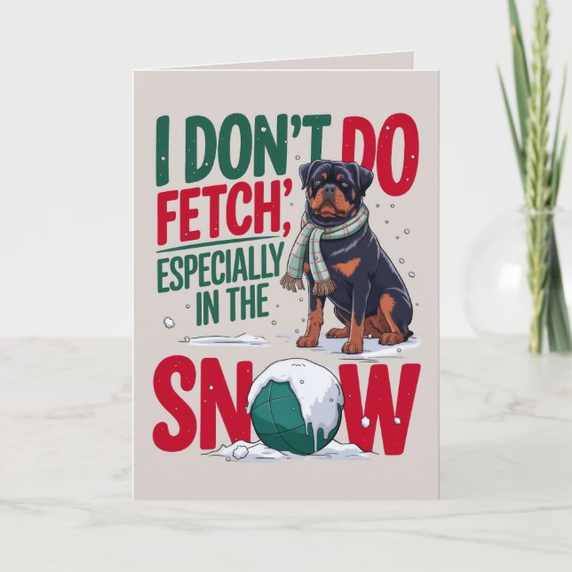 EDITABLE Rottweiler Funny Dog Christmas Card (Front)