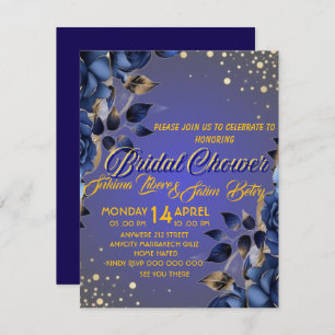 Editable Royal Blue and Gold Digital Invitation
