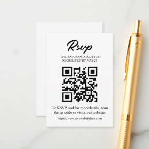Editable RSVP Card with QR Code, Invitation Insert