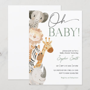 Editable Safari Baby Shower Invitation 