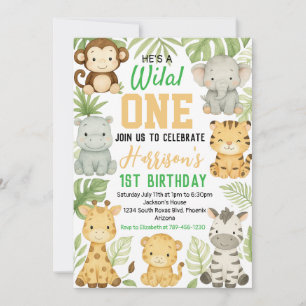 Editable Safari Birthday Invitation