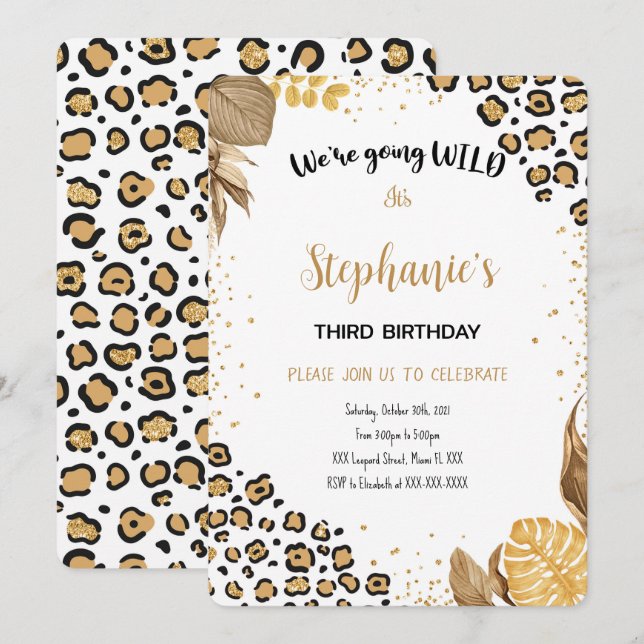 Editable Safari Birthday Invitation (Front/Back)