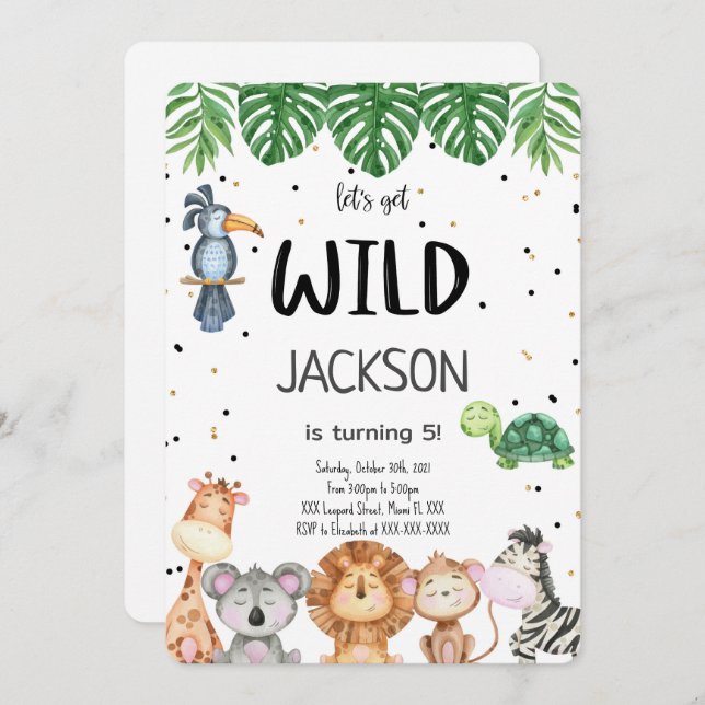 Editable Safari Invitation (Front/Back)