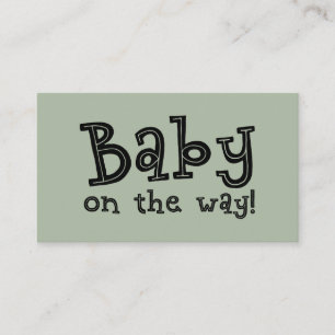 Editable Sage Gift Registry Card, Baby on the Way! Enclosure Card