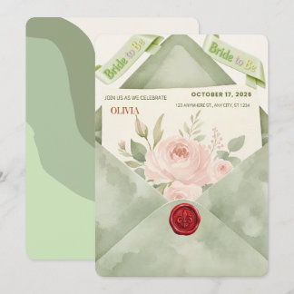 Editable Sage Green Bride to Be Invitation | Perso