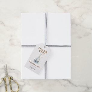 Editable Sailboat Birthday Favour Tag - Blue