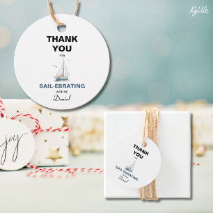 Editable Sailboat Nautical Favour/ Thank You Tag