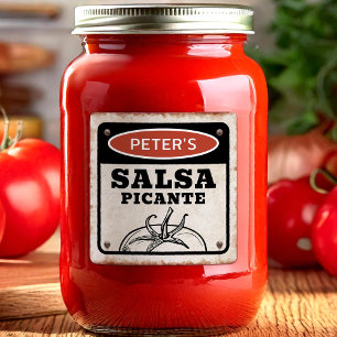 Editable Salsa label with grunge sign