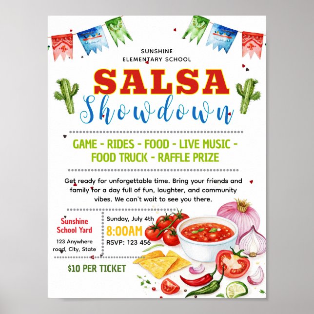 Editable salsa showdown flyer poster (Front)