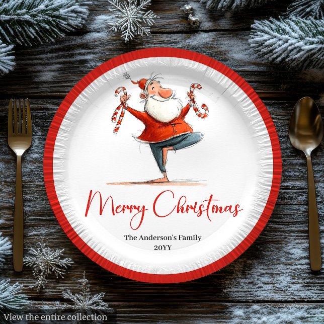 Editable Santa Claus Humor Christmas Paper Plates (Editable Santa Claus Humor Christmas Paper Plates

)